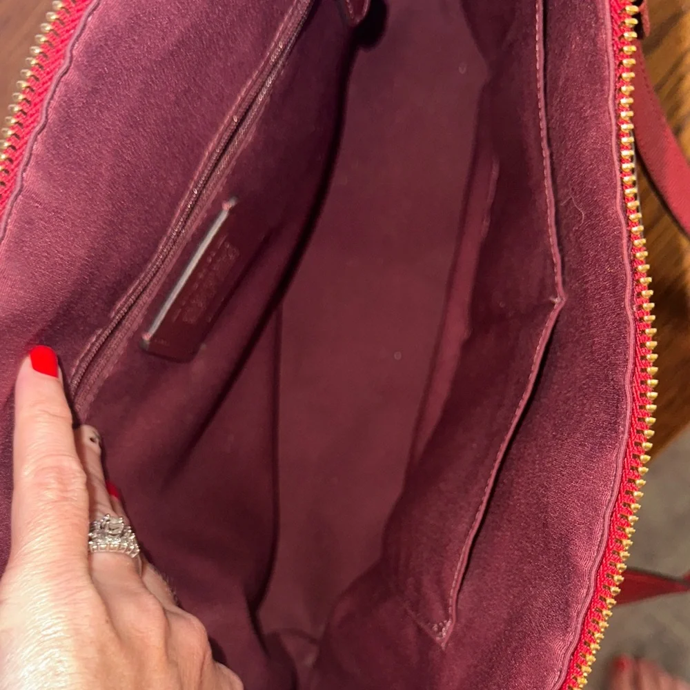 Coach Cherry Red Leather Tote - Picture 5 of 7